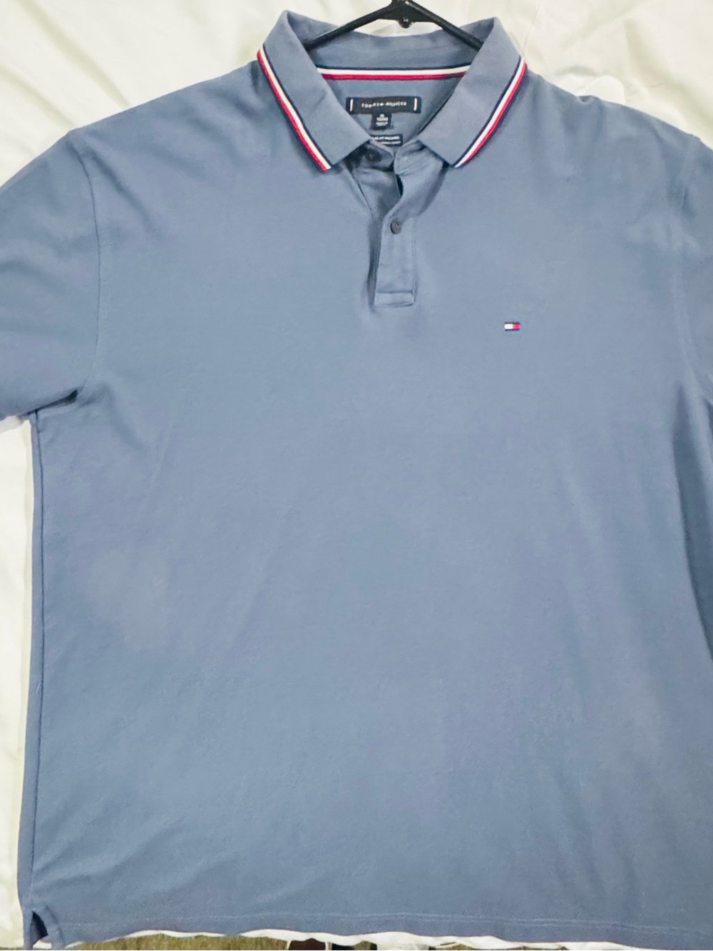 Tommy Hilfiger Light Blue Polo with Red-White Trim